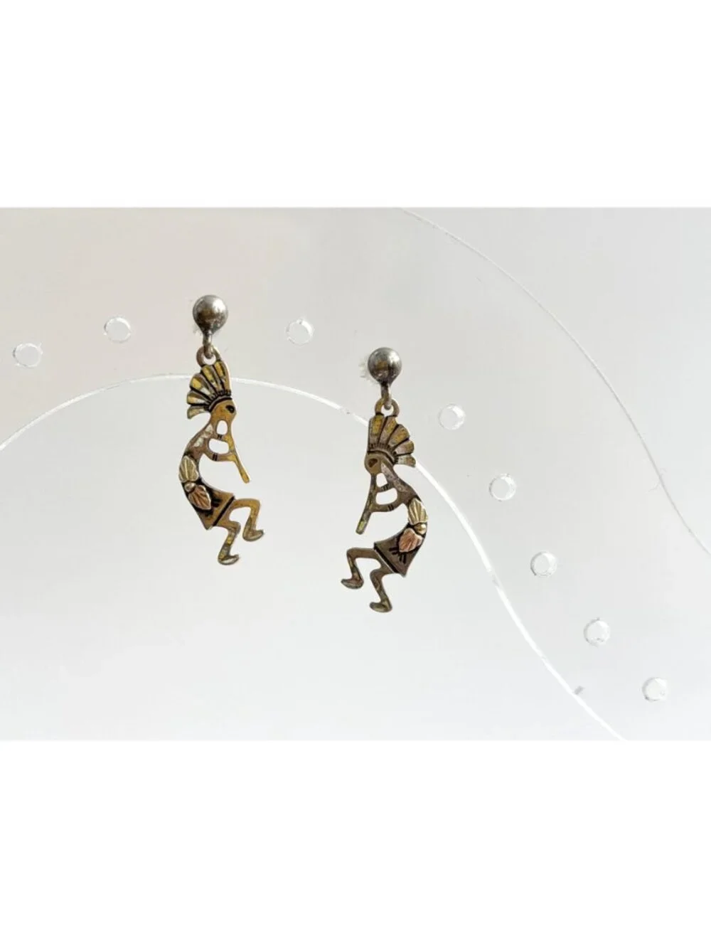 Wheeler Manufacturing SW Kokopelli Deity Vintage Sterling Silver 925 Earrings